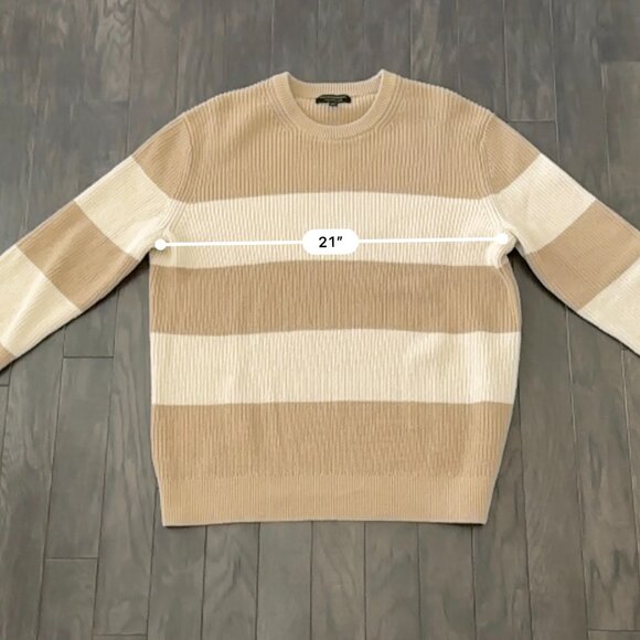 Banana Republic Tan & Cream Striped Large Sweater - Picture 10 of 12
